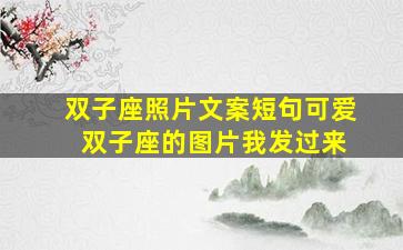 双子座照片文案短句可爱 双子座的图片我发过来